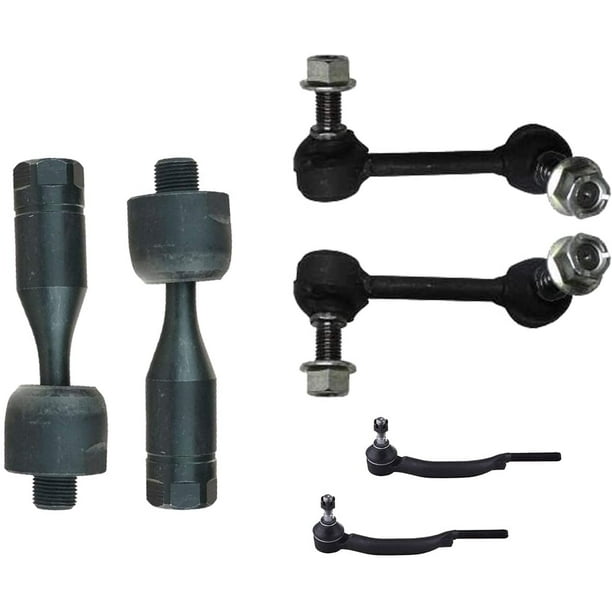 6PC Front Inner & Outer Tie Rods (16mm Thread), Sway Bar End Links for