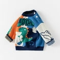 thumbnail image 5 of AOMPMSDX Boys Sweaters Cartoon Children's Knitted Sweater Shoulder Button Matching Color Boy's Sweater Autumn And Winter Cotton Baby Sweater Orange 6 Months-12 Months, 5 of 9
