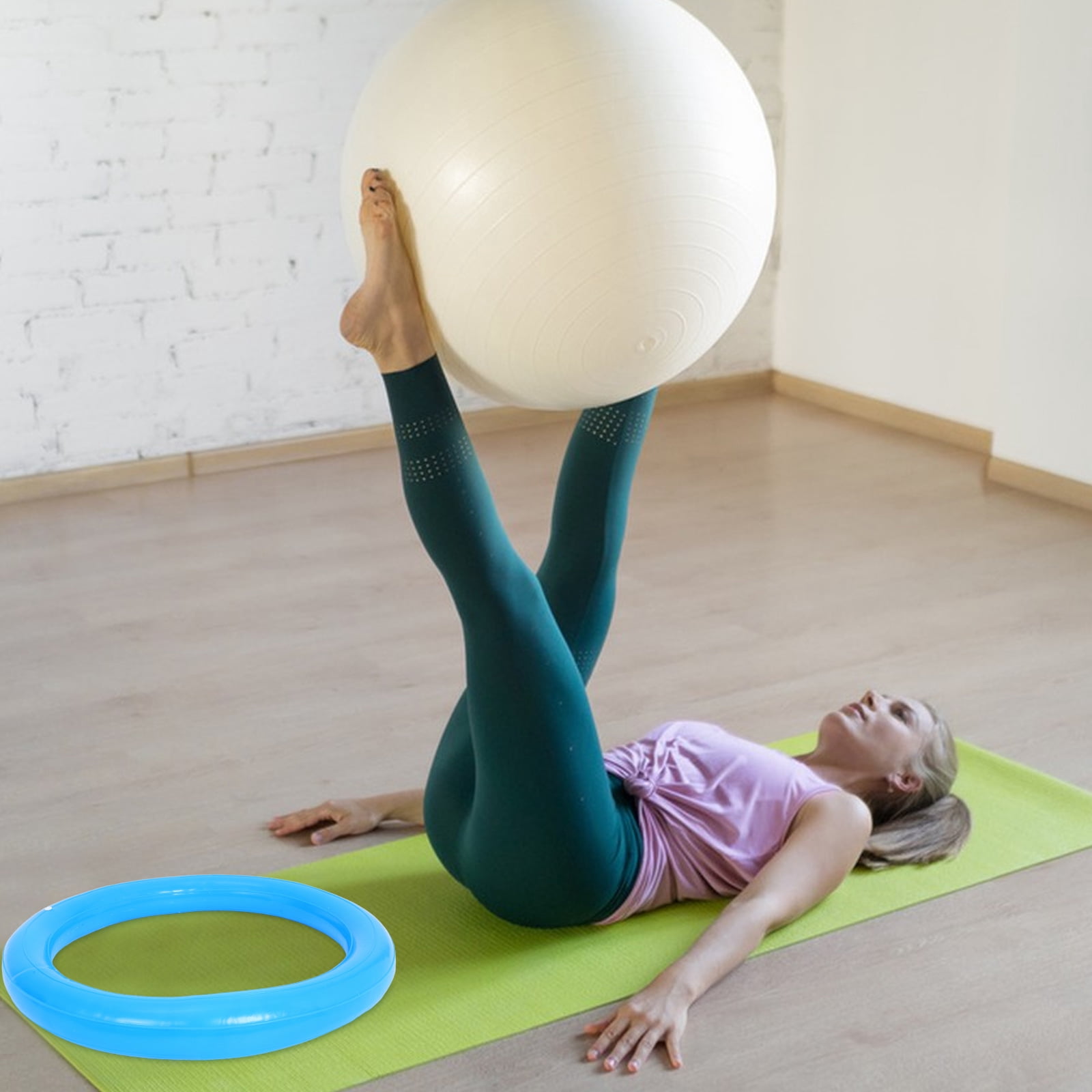 Pretyzoom Yoga Ball Stand Blue PVC for Home Accurate Positioning Durable Material