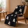 thumbnail image 2 of Halloween Cute Ghost Throw Blanket, Soft Warm Comfy Flannel Blankets for Sofa Bed Indoor Home Cozy Relaxation, 2 of 6