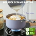 thumbnail image 4 of HLAFRG 3QT Nonstick Saucepan with Lid, Small Pot with Stainless Steel Handle, Easy to Clean, Suitable for All Stoves&Oven Safe, Gradient Purple Pan, Toxin-Free Ceramic Coating, 4 of 5