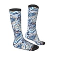 thumbnail image 4 of Lsque Paisley Floral Branches Printed Crew Socks Men's Women's LightWeight Thin Casual Calf Socks ,Knee High Socks,Cotton Socks, 4 of 9