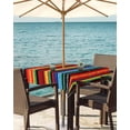 thumbnail image 3 of Mexico Colored Stripes Outdoor Round Tablecloth with Umbrella Hole 54inch Waterproof Tablecloth Zippered Patio Table Cloth, Abstract Art Wrinkle-Free Decorative Table Cover for Picnic Dining C108, 3 of 3