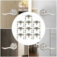 thumbnail image 6 of 10Sets Bed&Bath Privacy Door Lock Handles Levers Three-Lever Handle Lock Silver, 6 of 17