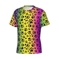 thumbnail image 3 of Rocae Animal Paw Rainbow for Men's Moisture-Wicking Crew Tee - T-Shirt for Sports, Outdoor Activities, and Casual WearMedium, 3 of 9
