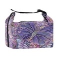 thumbnail image 2 of DIXRUYEE Lunch Bag Double Deck Lunch Cooler Box Fashion Purple Butterfly Garden Pattern, 2 of 7