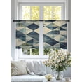 thumbnail image 4 of Modernism Sheer Curtains 54 Inches Long 2 Panels Blue White Angular Design Color Block Light Filtering Semi Sheer Window Curtains Drapes for Bedroom Living Room 52"x54", 4 of 7