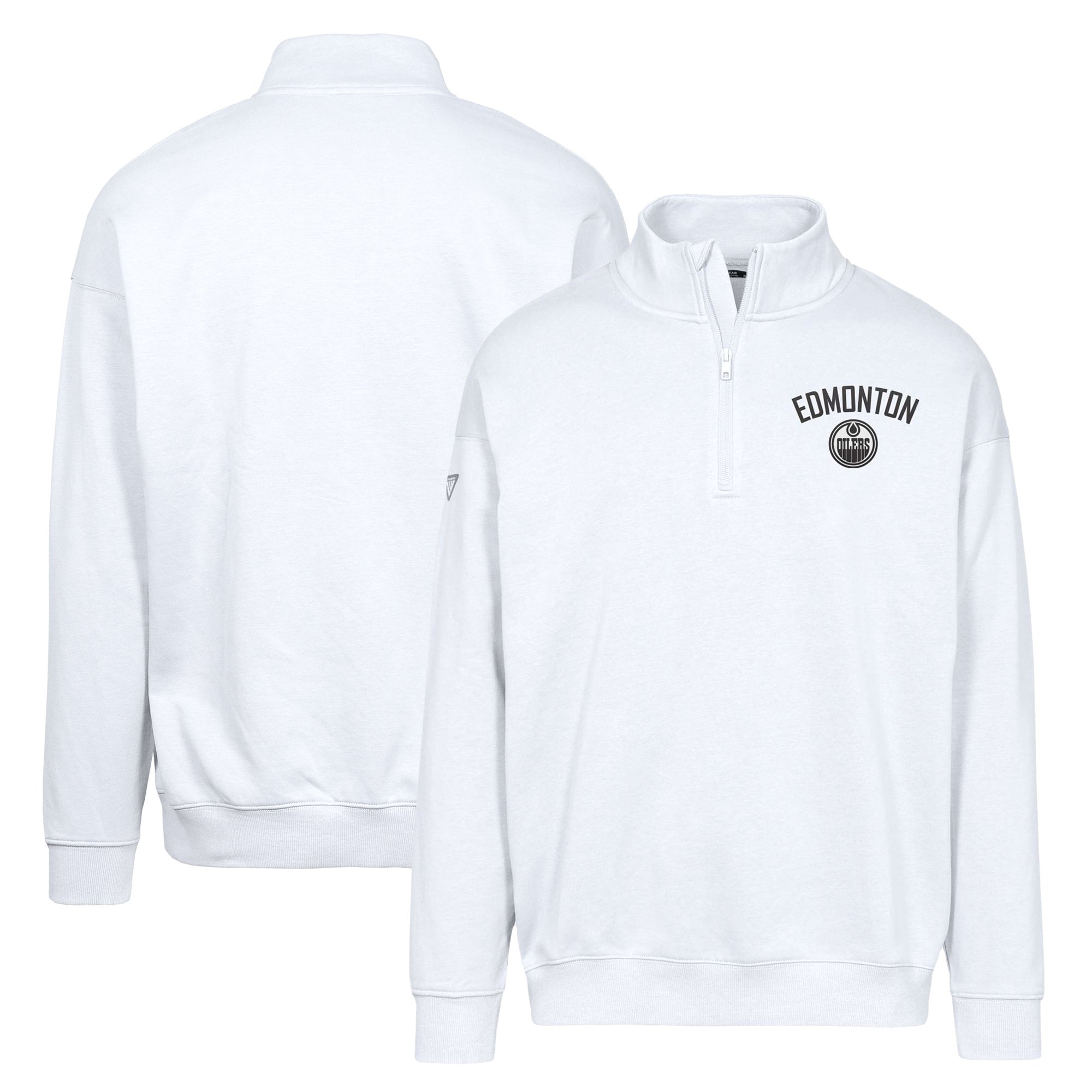 Men's Levelwear White Edmonton Oilers Murray City Capsule Quarter-Zip Sweatshirt