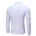 thumbnail image 3 of Snorda Men's Standard Slim-fit Long-Sleeve T-Shirt - Solid Color Casual Comfortable Elastic Slim Mid-Collar Mens Long Sleeve T Shirts, 3 of 4