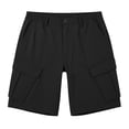thumbnail image 3 of Cargo Shorts for Men Summer Casual Elastic Waist Straight Leg Knee Length Hiking Work Shorts with Pockets, 3 of 8