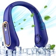 thumbnail image 1 of Ventilador de cuello portátil, ventilador de cuello personal con batería recargable USB ajustable de 5 velocidades para mujeres y hombres, pequeño ventilador sin aspas con pantalla LED manos, 1 of 5