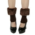 thumbnail image 3 of STETMN Women's Faux Fur Boot Cuffs Winter Knitted Short Leg Warmers Furry Boot Cover, 3 of 3