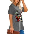 thumbnail image 6 of XCHQRTI Christmas Tree Shirt for Women Plus Size Tshirt Short Sleeve Graphic Top, 6 of 11