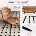 thumbnail image 2 of MOONMISS Dining Chairs Set of 2, Upholstered Kitchen Chairs with Backrest and Metal Legs,Brown, 2 of 6