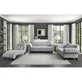thumbnail image 2 of Pemberly Row 68" Traditional Velvet Chaise with Nailhead in Light Gray, 2 of 7