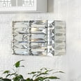 thumbnail image 4 of JONATHAN Y Evelyn Crystal Rectangle 10" 1-Light Iron/Crystal Glam Modern LED Vanity Light, Chrome, 4 of 7