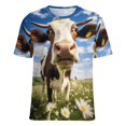 thumbnail image 5 of Farmhouse Highland Cow Funny Cattle And Flower T Shirts Basic T-Shirt Short Sleeve Ladies Tee Shirt Summer Graphic Clothing, 5 of 6