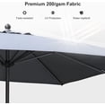 thumbnail image 6 of PURPLE LEAF 10' x 10' Patio Market Umbrella Outdoor Table Sun Umbrellas with Crank 8 Aluminum Sturdy Ribs for Pool Deck Backyard Beach Light Grey, 6 of 7