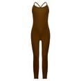 thumbnail image 3 of Haitryli Kids Girls Sleeveless Full Length Camisole Tank Unitard Gymnastics Dance Jumpsuit One Piece Outfits Brown 16, 3 of 5