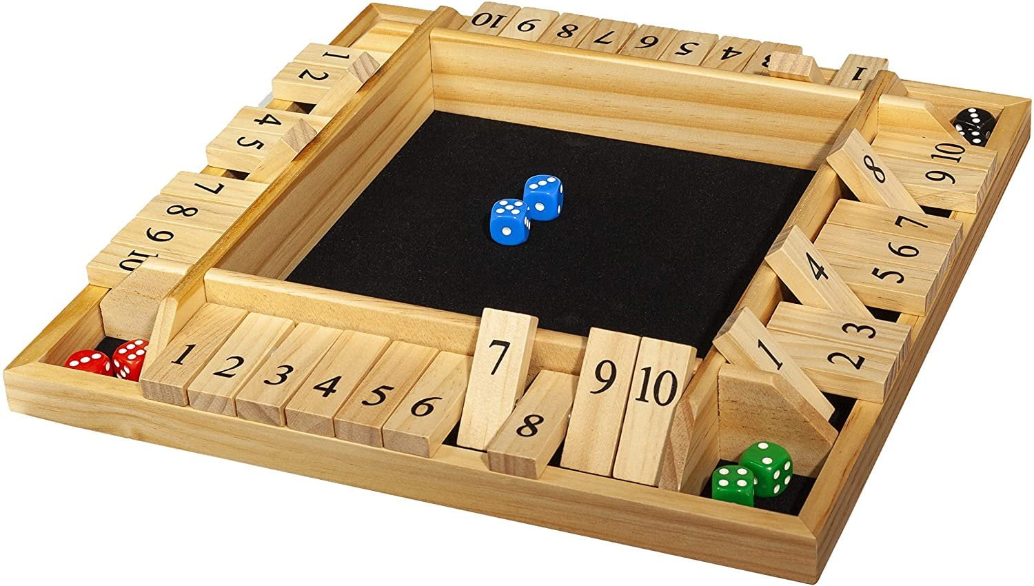 WE Games 4 Player Shut The Box(TM) Dice Game,Walnut Stained Wood, Large  Size, 1 unit - Mariano's