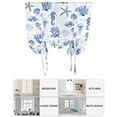 thumbnail image 6 of Blue Coastal Tie Up Curtains for Window, Thermal Insulted Balloon Shade Adjustable Rod Pocket Curtains Valance Panels for Kitchen Bathroom Cafe 42 x 63 Ocean Nautical Coral Seahorse Starfish, 6 of 6