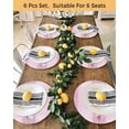 thumbnail image 4 of 13 Inch Round Placemats Set of 6, Pink Summer Coastal Non Slip Heat Insulation PP Table Mats, Modern Ocean Waves Starfish Shell Washable Place Mats for Kitchen Dining Party Table Decor, 4 of 7