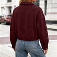 thumbnail image 5 of Cmtiyu Fashion Jackets for Women Long Sleeve Stand Neck Button Wine Zip Up Jacket Casual Fall Outerwear Coat with Pockets S-2XL, 5 of 7