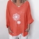 thumbnail image 1 of Pntutb Lady Mujer Dama Cuello en V Manga corta Impreso tops Camiseta Blusa Túnicas Pntutb Pntutb-4365, 1 of 2
