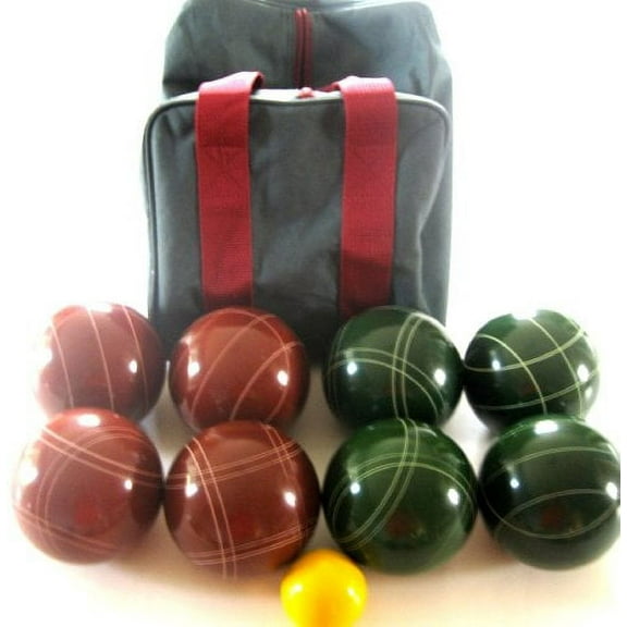 Epco Tournament Bocce Set - 114mm Red and Green Balls with Nylon.