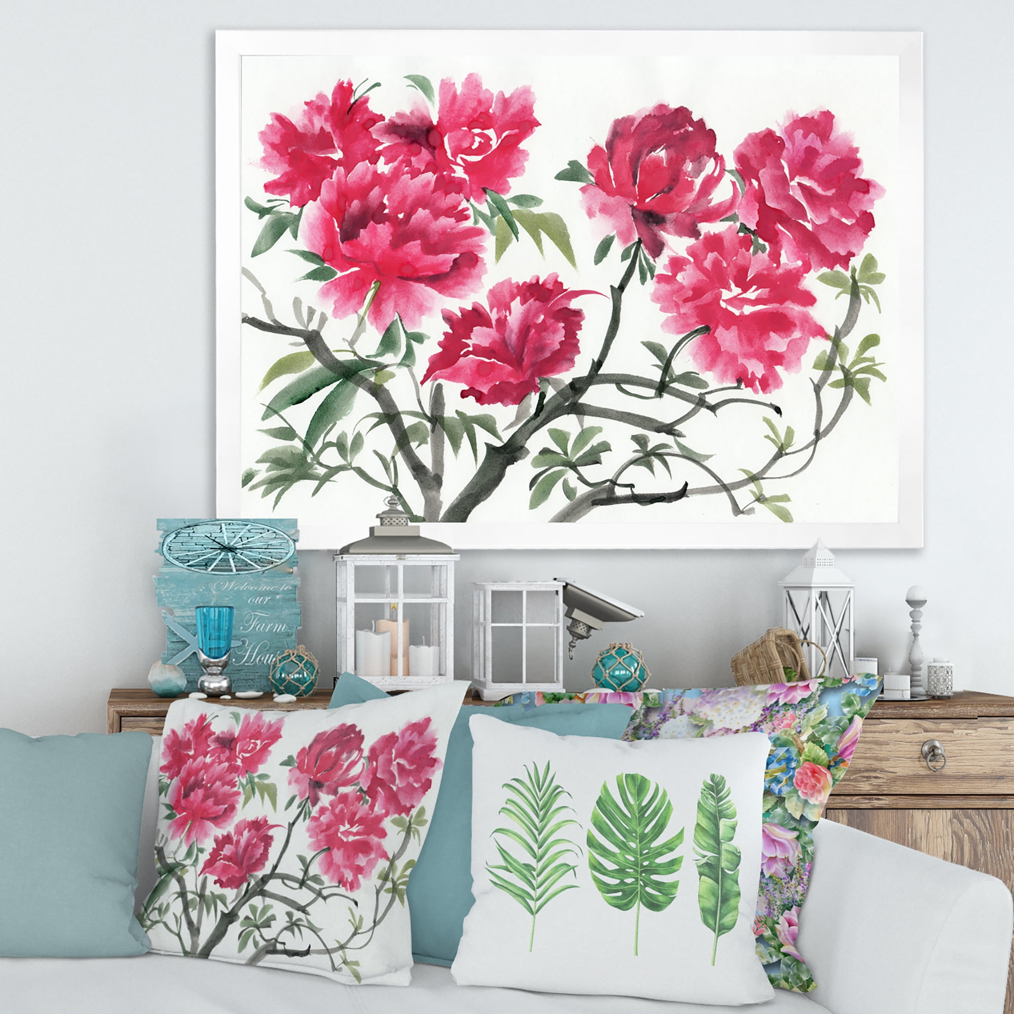 Designart 'Ancient Purple Azalea Flower' Traditional Framed Art Print