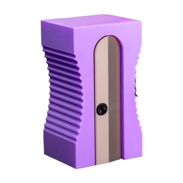 Dvkptbk Small Manual Pencil Sharpener, Handheld Pencil Sharpener for Colored Pencils, Kids, Classroom, Office, Home (Purple)