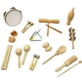 thumbnail image 2 of MERIGLARE 13 Pieces Baby Musical Instrument Toy Set Castanet Sand Hammer Wooden Rattle, 2 of 6