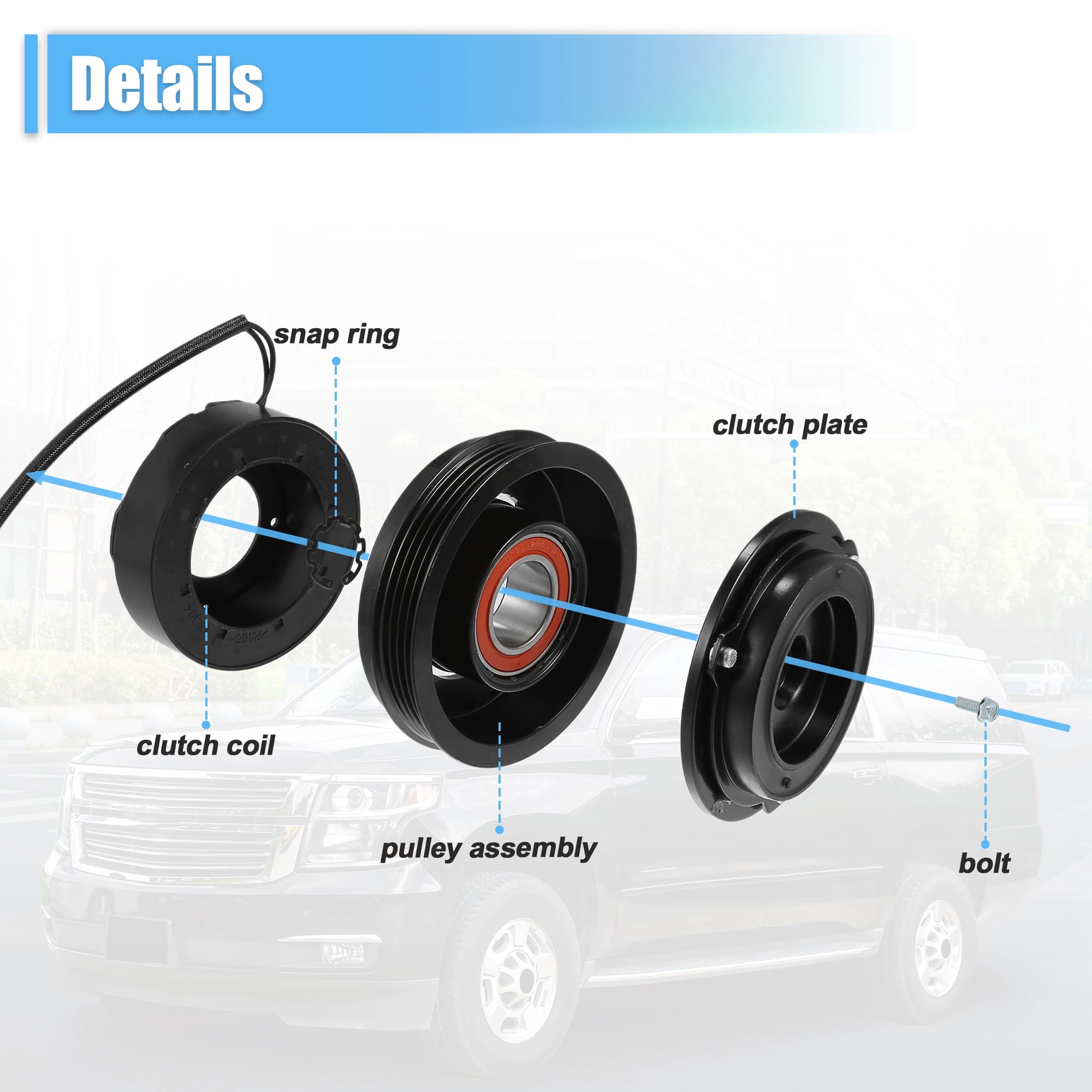 Unique Bargains AC Compressor Clutch for Chevrolet Suburban 1500 5.3L 2000-2014