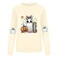 thumbnail image 4 of Sweatshirts for Women Plus Size Halloween Long Sleeve Round Neck T-Shirt Printing Loose Hoodless Sweatshirts,Tops for Women Beige XL, 4 of 4