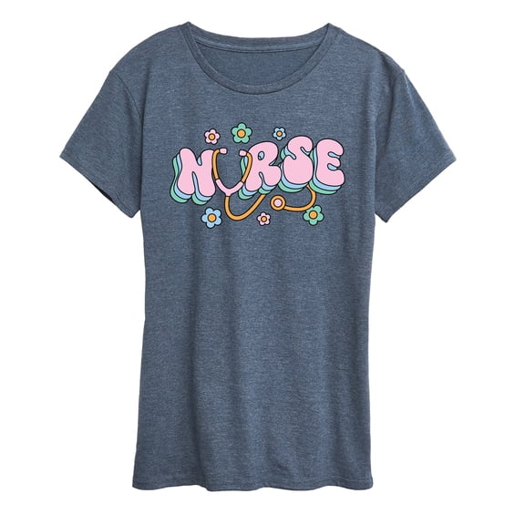 Instant Message - Nurse Flowers - Women's Short Sleeve Graphic T-Shirt