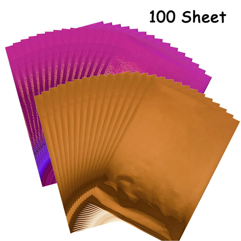 Briartw 100 Sheets Hot Foil Paper,Brown and Rose Red Quicksand Toner  Reactive Foil Paper,7.9x11.4inch Foil by Laser Printer and Laminator Crafts  Tool 