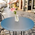 thumbnail image 3 of Ombre Grey Blue Elastic Fitted Round Table Cover Gradient Color Waterproof Outdoor Tablecloth for Holiday Party, Picnic, Patio & Dining Fits Tables Up to 36"-44", 3 of 8