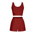 thumbnail image 6 of Summer Fashion Two Piece Sets for Women Dressy Plus Size Solid Tank Top Shorts Casual Home Set, 6 of 8