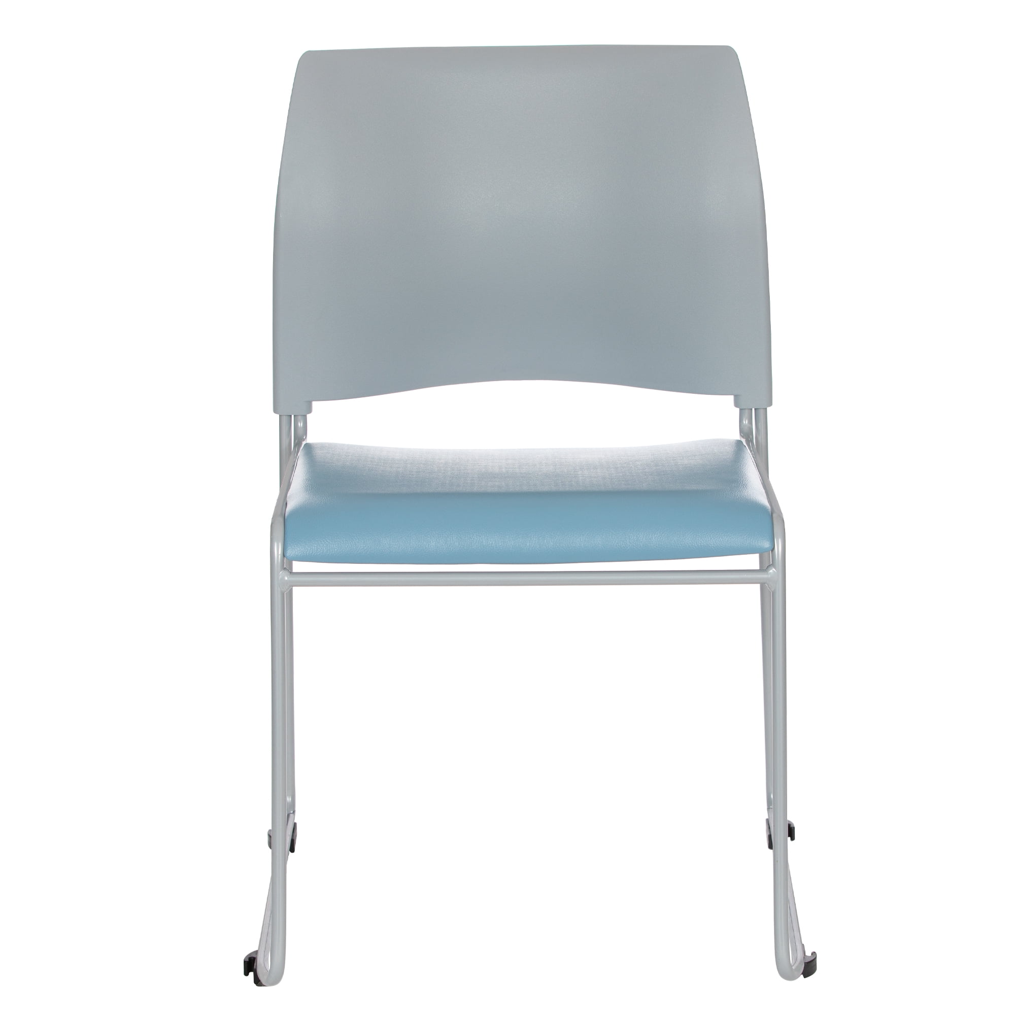 Hampden Furnishings Jody Collection Vinyl Padded Stack Chair, Grey/Blue, Pack of 2