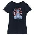 thumbnail image 1 of Disney Winnie The Pooh Eeyore Spangled Girl's Solid Crew Tee, Navy Blue, Large, 1 of 4