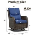 thumbnail image 4 of Bellefurn Luxury Patio Swivel Rocker Chairs Wicker Rocking Chair,Outdoor Swivel Chairs Set of 2,Swivel Glider Lounge Chairs for Patio Balcony,Porch,Garden, 4 of 11