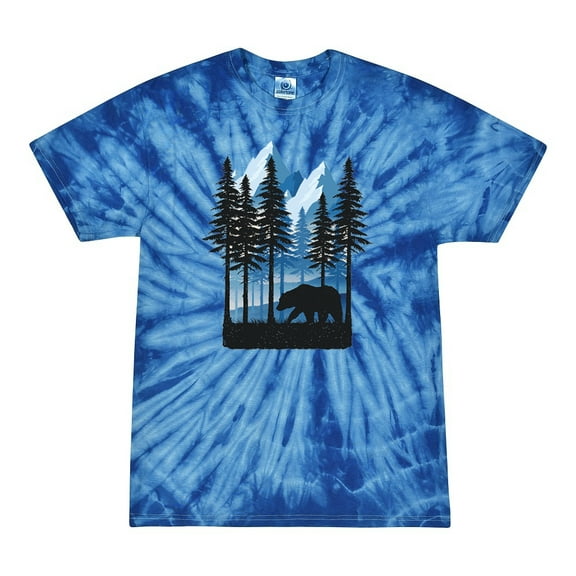 Wild Bobby, California Cali Bear Redwoods, Animal Lover, Tie-Dye Tees, Spiral Royal, Small