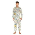 thumbnail image 3 of FORMRS Onesies Pajama for Adults Unisex Hoodie Winter Jumpsuit One Piece Sleepwear, Sizes S-2XL, Watercolor Wildflowers, 3 of 7