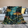 thumbnail image 2 of BCIIG Thin Mushroom Throw Blanket Gift for Men Women, Novelty Vintage Boho Mushroom Moon Landscapes Blanket Throw for Home Couch Bed,Soft Flannel, Vacuum Packaging 60x80in, 2 of 6