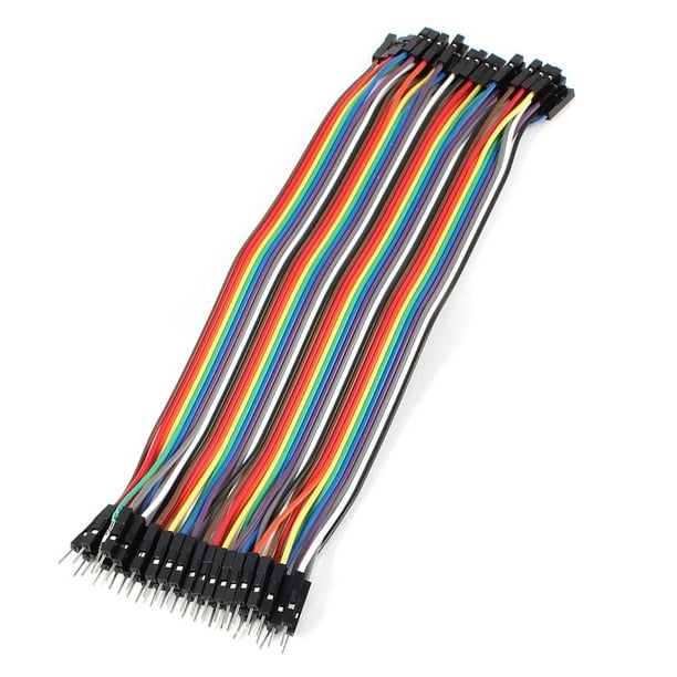 21cm 40P Mâle à Femelle Connecteur Fil de Câble de Test Multicolore