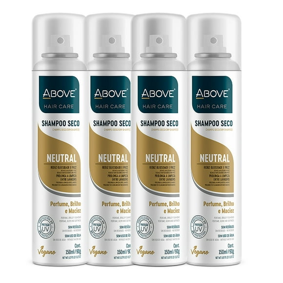 ABOVE Neutro Champú Seco, Champú Seco para Brillo y Suavidad, 4 pz