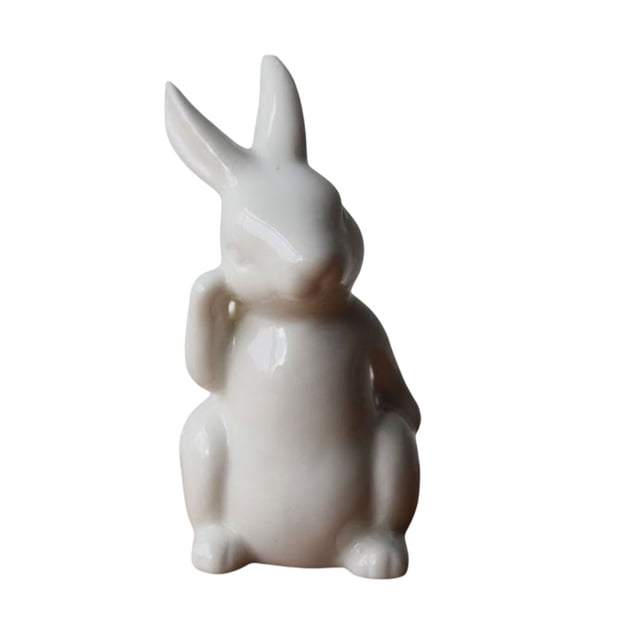 Mini figuritas de conejo de cerámica Advancent Decoración blanca pura