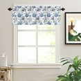 thumbnail image 2 of Purple Blue Valances for Windows Hydrangea Floral Fruit Eucalyptus Leaves Country Rod Pocket Curtain Valance Window Treatment Short Curtains for Kitchen Living Room, 60"x18", 2 of 5