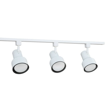 NICOR Lighting 4 Ft. 3-Light 75-Watt Linear Track Lighting Kit, White