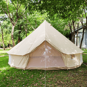 Outdoor Waterproof 4-Season Cotton Canvas Yurt Tent 5M/16.4ft Bell Tent With Stove Hole (Side Wall), For Family Glamping